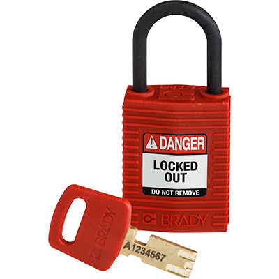 Brady Cpt-Red-25Pl-Kd SafeKey Padlocks - Compact 150180