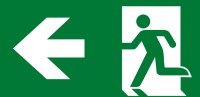 Brady E/A270/E001/Nt-Sa-210X105/1-B Emergency exit (left) - ISO 7010 138879