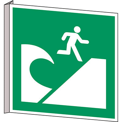 Brady E/E062/Nt/Bipvc-318X318-1 ISO Safety Sign - Tsunami evacutation area 238349