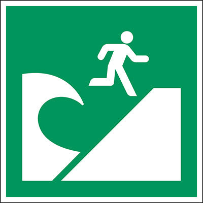 Brady E/E062/Nt/Alu-150X150-1 ISO Safety Sign - Tsunami evacutation area 238344