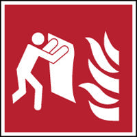 Brady F/F016/Nt-Pe-100X100-Roll/1 Prohibition Sign on a Roll - Fire blanket 195721
