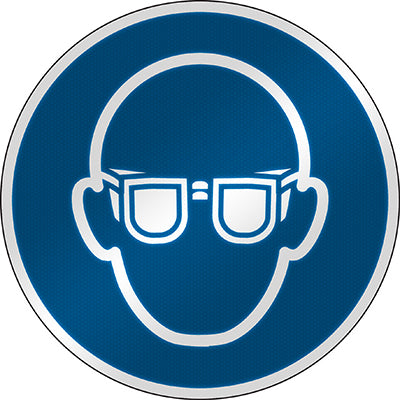 Brady M/M004/Nt/Rfl-Dia395-1 ISO Safety Sign - Wear eye protection 303063