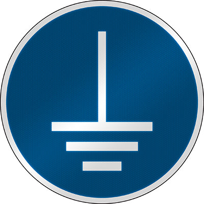 Brady M/M005/Nt/Rfl-Dia395-1 ISO Safety Sign - Connect an earth terminal to the ground 303068