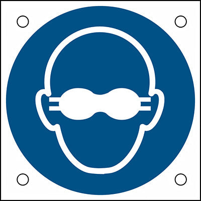 Brady M/M007/Nt/Alu05-50X50-1 ISO Safety Sign - Opaque eye protection must be worn 302680