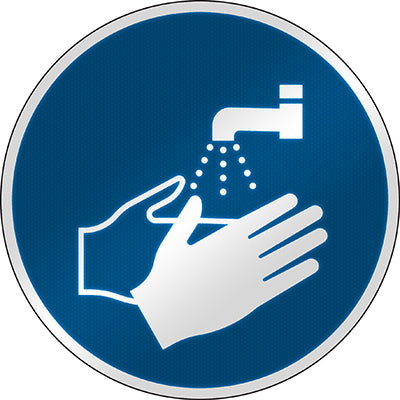 Brady M/M011/Nt/Rfl-Dia395-1 ISO Safety Sign - Wash your hands 303098