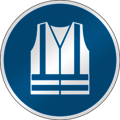 Brady M/M015/Nt/Rfl-Dia395-1 ISO Safety Sign - Wear high visibility clothing 303118