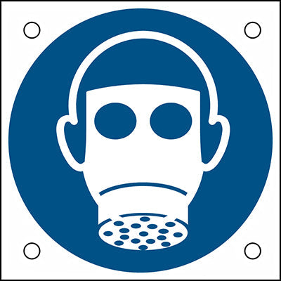 Brady M/M017/Nt/Alu05-50X50-1 ISO Safety Sign - Wear respiratory protection 302686