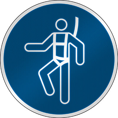 Brady M/M018/Nt/Rfl-Dia395-1 ISO Safety Sign - Wear safety harness 303133