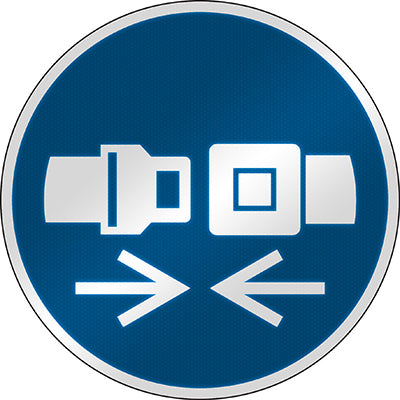 Brady M/M020/Nt/Rfl-Dia395-1 ISO Safety Sign - Wear safety belts 303143