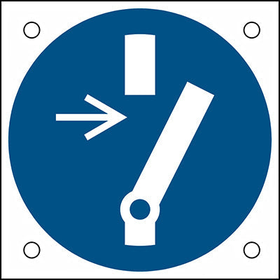 Brady M/M021/Nt/Alu05-50X50-1 ISO Safety Sign - Disconnect before carrying out maintenance or repair 302690