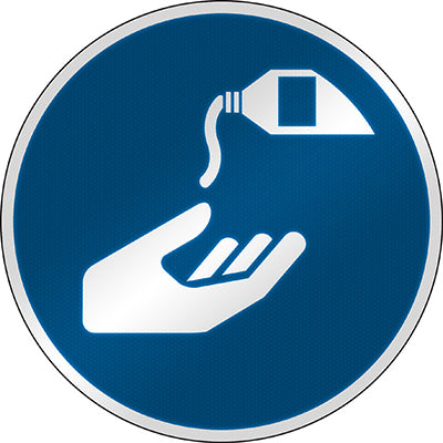 Brady M/M022/Nt/Rfl-Dia395-1 ISO Safety Sign - Use barrier cream 303153