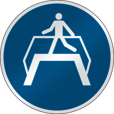 Brady M/M023/Nt/Rfl-Dia395-1 ISO Safety Sign - Use footbridge 303158