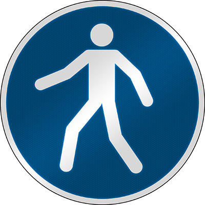Brady M/M024/Nt/Rfl-Dia395-1 ISO Safety Sign - Use this walkway 303163