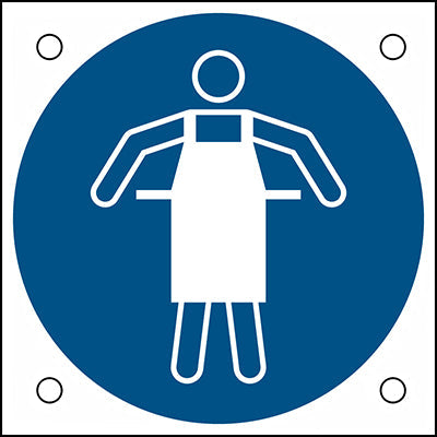 Brady M/M026/Nt/Alu05-50X50-1 ISO Safety Sign - Use protective apron 302691