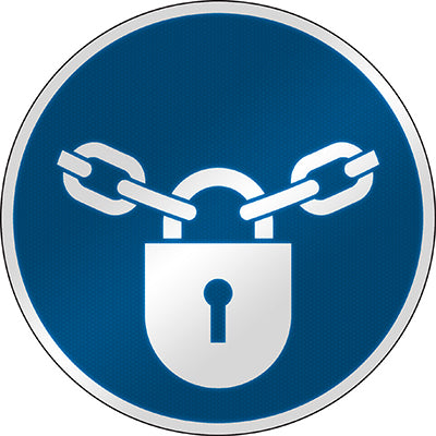 Brady M/M028/Nt/Rfl-Dia395-1 ISO Safety Sign - Keep locked 303183