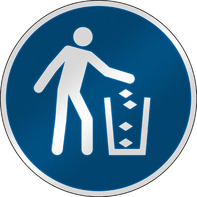 Brady M/M030/Nt/Rfl-Dia395-1 ISO Safety Sign - Use litter bin 303193