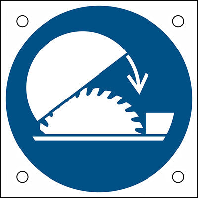 Brady M/M031/Nt/Alu05-50X50-1 ISO Safety Sign - Use table saw adjustable guard 302695