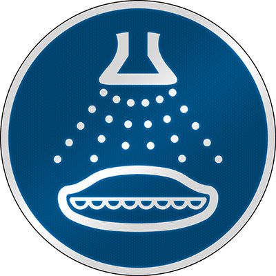 Brady M/M043/Nt/Rfl-Dia395-1 ISO Safety Sign - Start water spray in launch sequence 303258