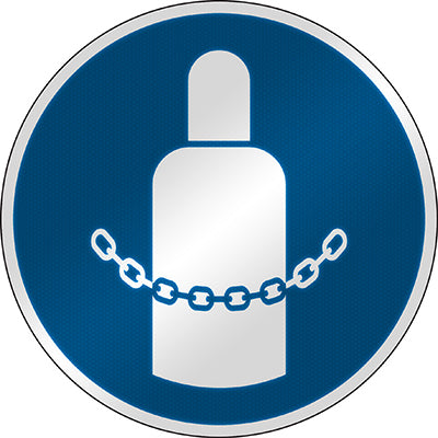 Brady M/M046/Nt/Rfl-Dia395-1 ISO Safety Sign - Secure gas cylinders 303273