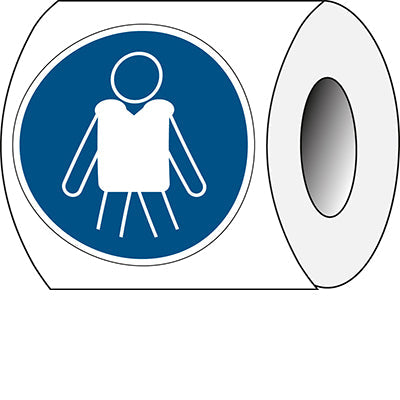 Brady M/M053/Nt/Pe-Dia25-250 ISO Safety Sign - Wear personal flotation devices 238794