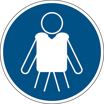 Brady M/M053/Nt/Pp-Dia400-1 ISO Safety Sign - Wear personal flotation devices 238766