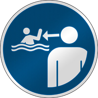 Brady M/M054/Nt/Rfl-Dia395-1 ISO Safety Sign - Keep children under supervision in the aquatic environment 303313