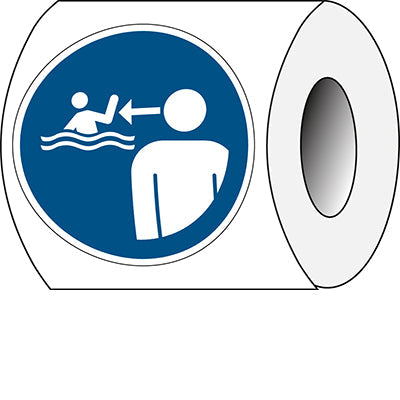 Brady M/M054/Nt/Pe-Dia100-250 ISO Safety Sign - Keep children under supervision in the aquatic environment 238896
