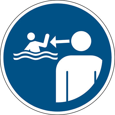 Brady M/M054/Nt/Pe-Dia200-1 ISO Safety Sign - Keep children under supervision in the aquatic environment 238860