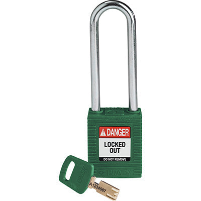 Brady Nyl-Grn-76St-Kd SafeKey Padlocks - Nylon 150319