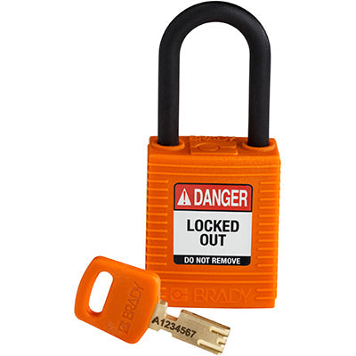 Brady Nyl-Org-38Pl-Kd SafeKey Padlocks - Nylon 150230