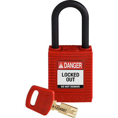 Brady Nyl-Red-38Pl-Kd SafeKey Padlocks - Nylon 150342