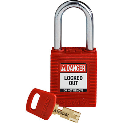 Brady Nyl-Red-38St-Kd SafeKey Padlocks - Nylon 150321