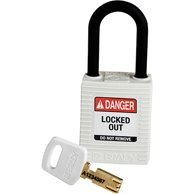 Brady Nyl-Wht-38Pl-Kd SafeKey Padlocks - Nylon 150365