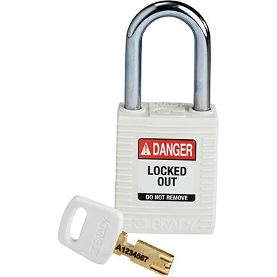 Brady Nyl-Wht-38St-Kd SafeKey Padlocks - Nylon 150367