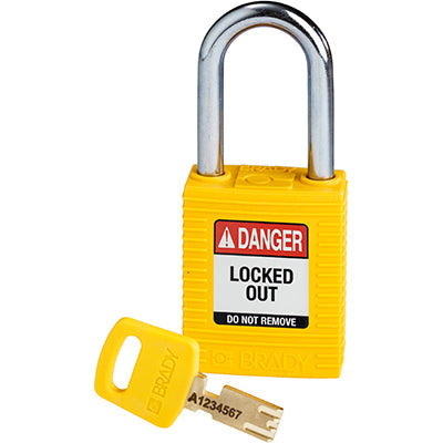 Brady Nyl-Ylw-38St-Kd SafeKey Padlocks - Nylon 150343