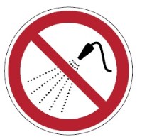 Brady P/P016/Nt-Sa-Dia 20/18-B Do not spray with water - ISO 7010 138981