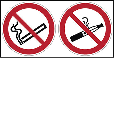 Brady P/P002/Pic900/Nt-Sa-200X100/1-B Prohibition Sign - No smoking, including electronic cigarettes 138506