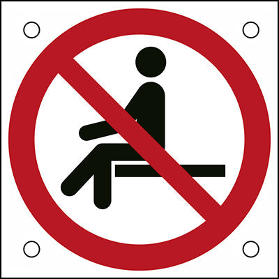 Brady P/P018/Nt/Alu05-50X50-1 ISO Safety Sign - No sitting 302709
