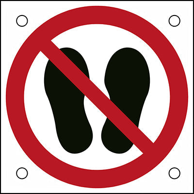 Brady P/P024/Nt/Alu05-50X50-1 ISO Safety Sign - Do not walk or stand here 302712