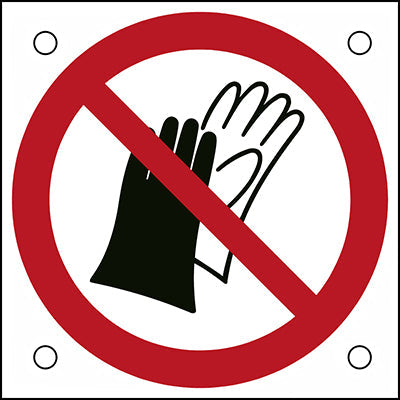 Brady P/P028/Nt/Alu05-50X50-1 ISO Safety Sign - Do not wear gloves 302713