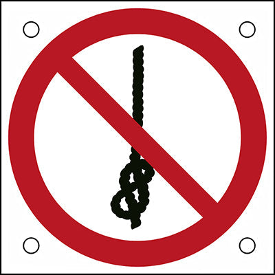 Brady P/P030/Nt/Alu05-50X50-1 ISO Safety Sign - Do not tie knots in rope 302714