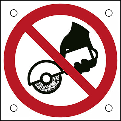 Brady P/P034/Nt/Alu05-50X50-1 ISO Safety Sign - Do not use with hand-held grinding machine 302718
