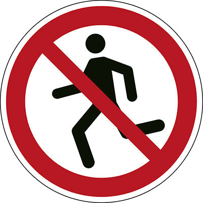 Brady P/P048/Nt/Alu-Dia200-1 ISO Safety Sign - No running 238969