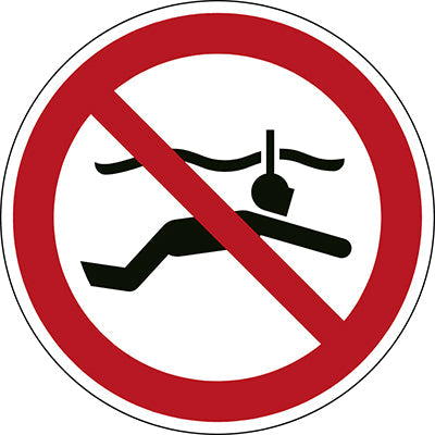 Brady P/P050/Nt/Pe-Dia315-1 ISO Safety Sign - No snorkelling 239288