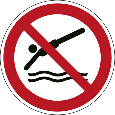 Brady P/P052/Nt/Alu-Dia100-1 ISO Safety Sign - No diving 239395