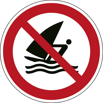 Brady P/P054/Nt/Pe-Dia100-1 ISO Safety Sign - No windsurfing 239588