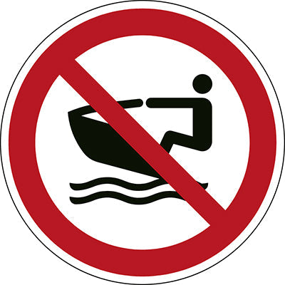 Brady P/P057/Nt/Pe-Dia50-2 ISO Safety Sign - No personal water craft 239889