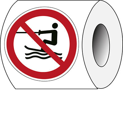 Brady P/P058/Nt/Pe-Dia25-250 ISO Safety Sign - No towed water activity 240194