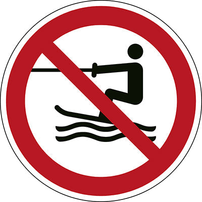 Brady P/P058/Nt/Pe-Dia150-1 ISO Safety Sign - No towed water activity 239991