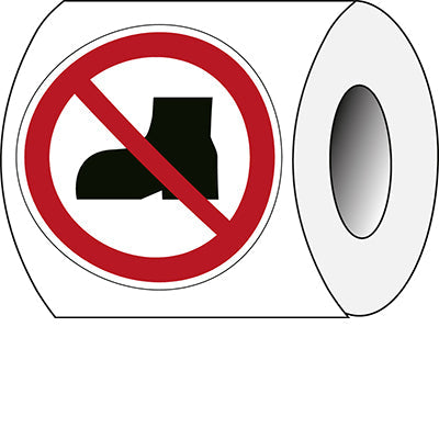 Brady P/P060/Nt/Pe-Dia50-250 ISO Safety Sign - No outdoor footwear 240835